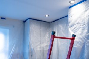 Kitchen Covered with Plastic for painting